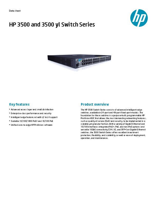 Switch HP 3500 - 48(J9472A)