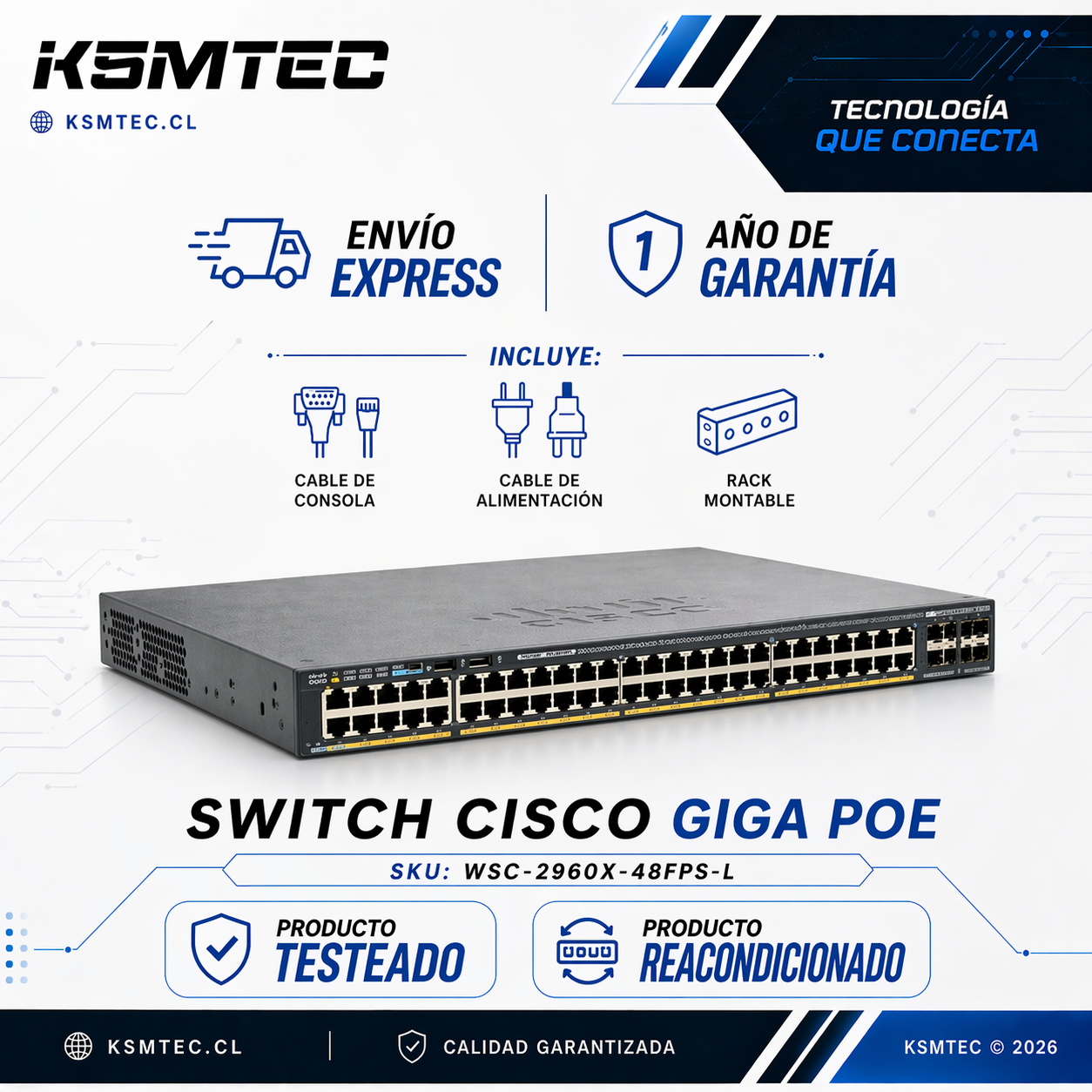 Switch Cisco WS-C2960X-48FPS-L-RF