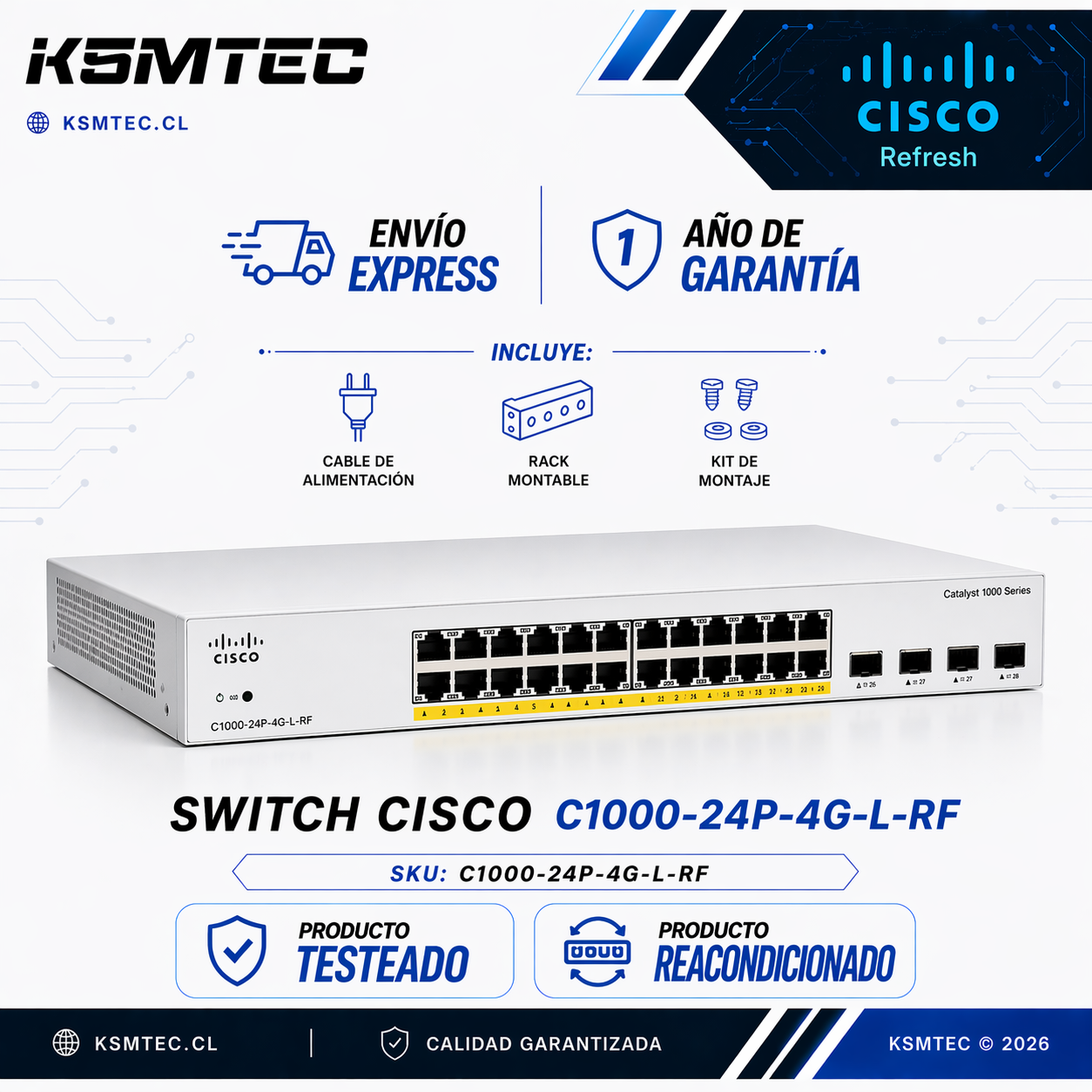 Switch Cisco C1000-24P-4G-L-RF