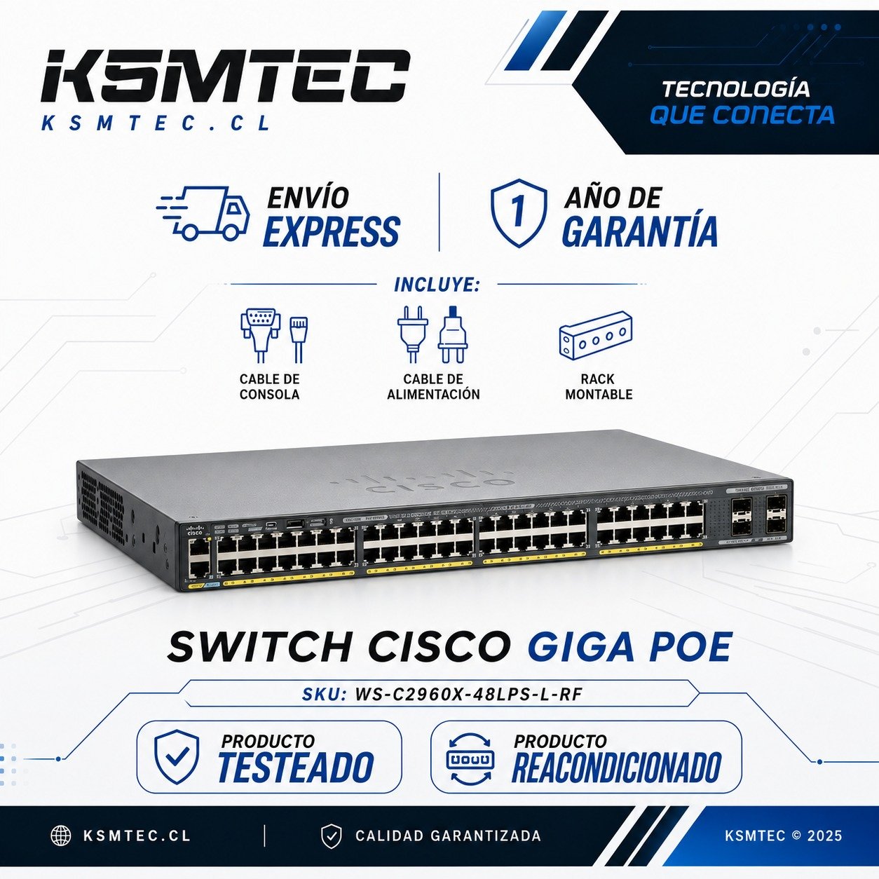 Switch Cisco WS-C2960X-48LPS-L