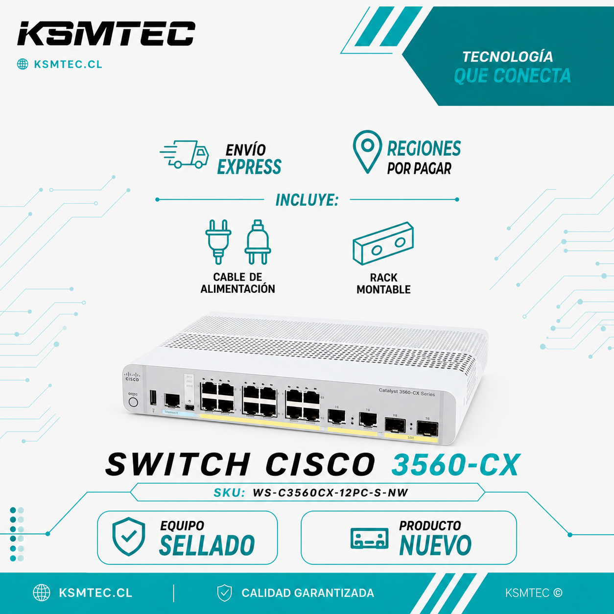 Switch Cisco WS-C3560CX-12PC-S-NW