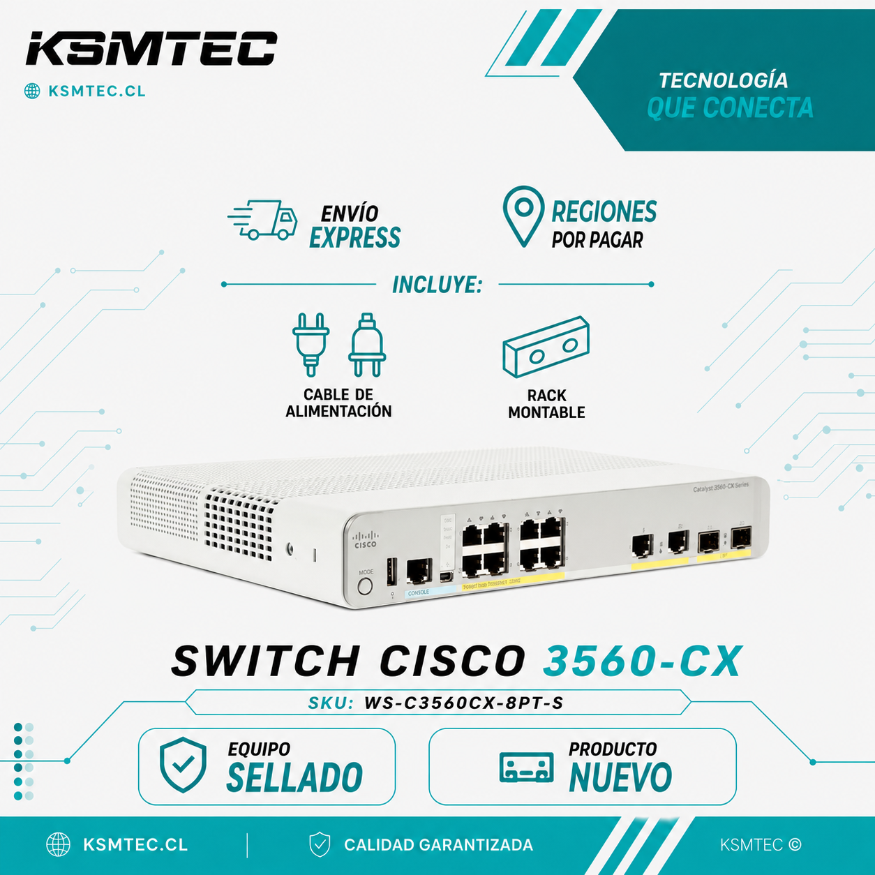 Switch Cisco WS-C3560CX-8PT-S