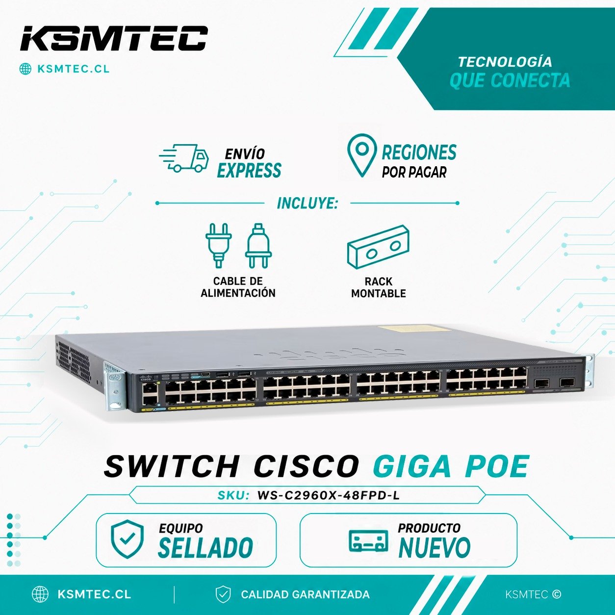 Switch Cisco Catalyst 2960X-48FPD-L
